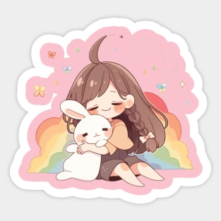 girl rabbit Sticker